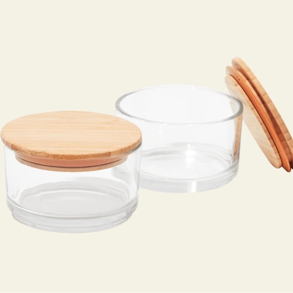 Material Brand glass canisters